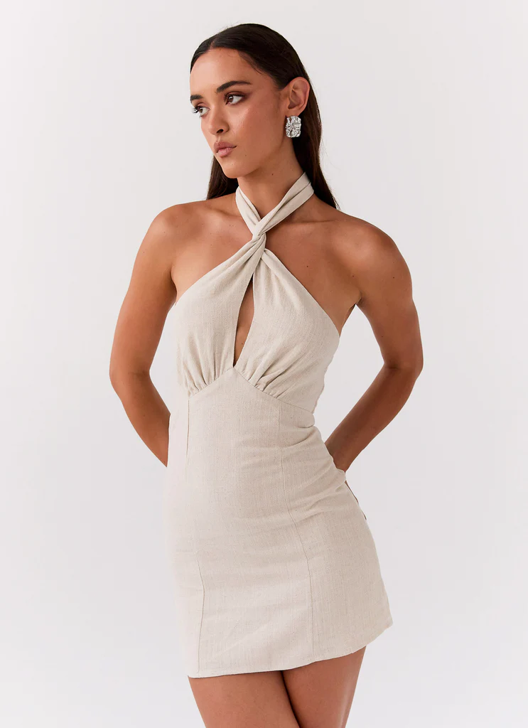Vestito Mini in Lino Sabine - Avena