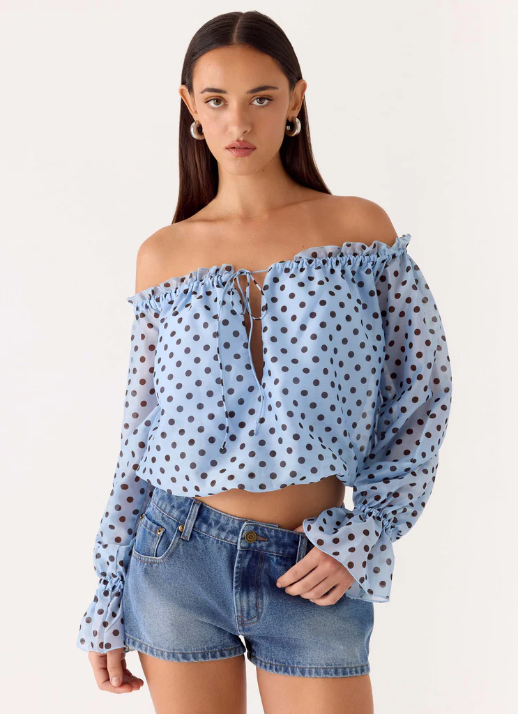 Kayda Shorts in Denim a Vita Bassa - Lavaggio Blu