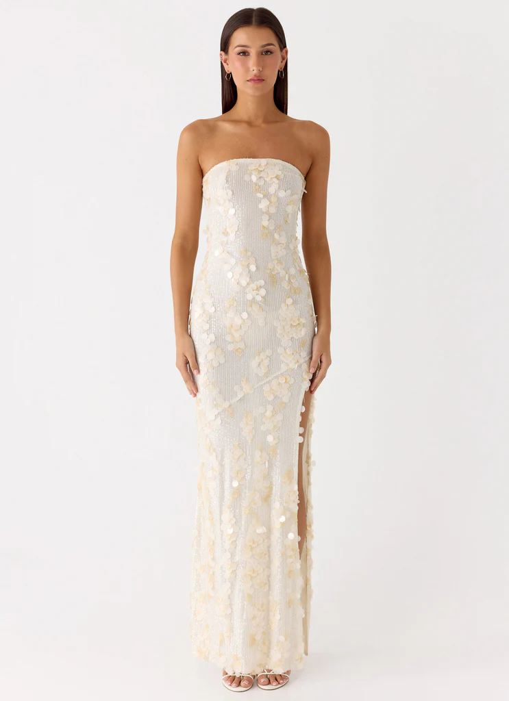 Vestito Maxi in Paillettes Minni - Avorio