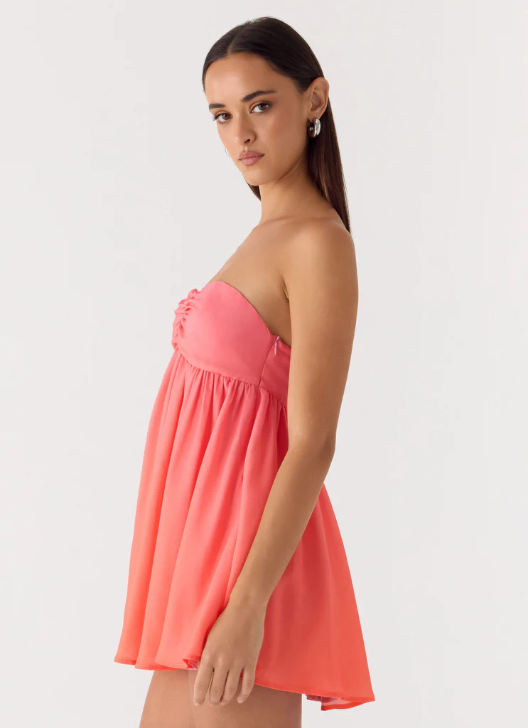 Elevare Mini Vestito Senza Spalline - Ombre Tramonto