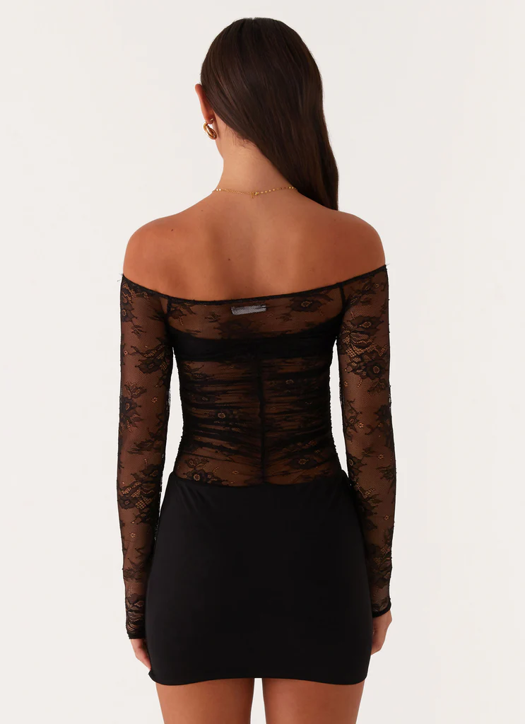 Collide Mini Vestito in Pizzo – Nero Collide Mini Vestito in Pizzo - Nero