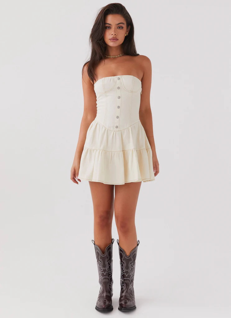 Abito Bustier in Denim Adriana - Antico