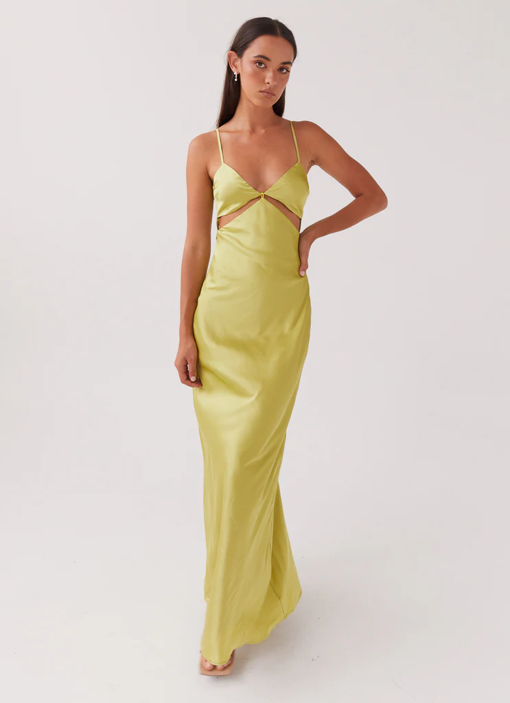 Abito Maxi con Tagliature Raylie - Verde Giallastro