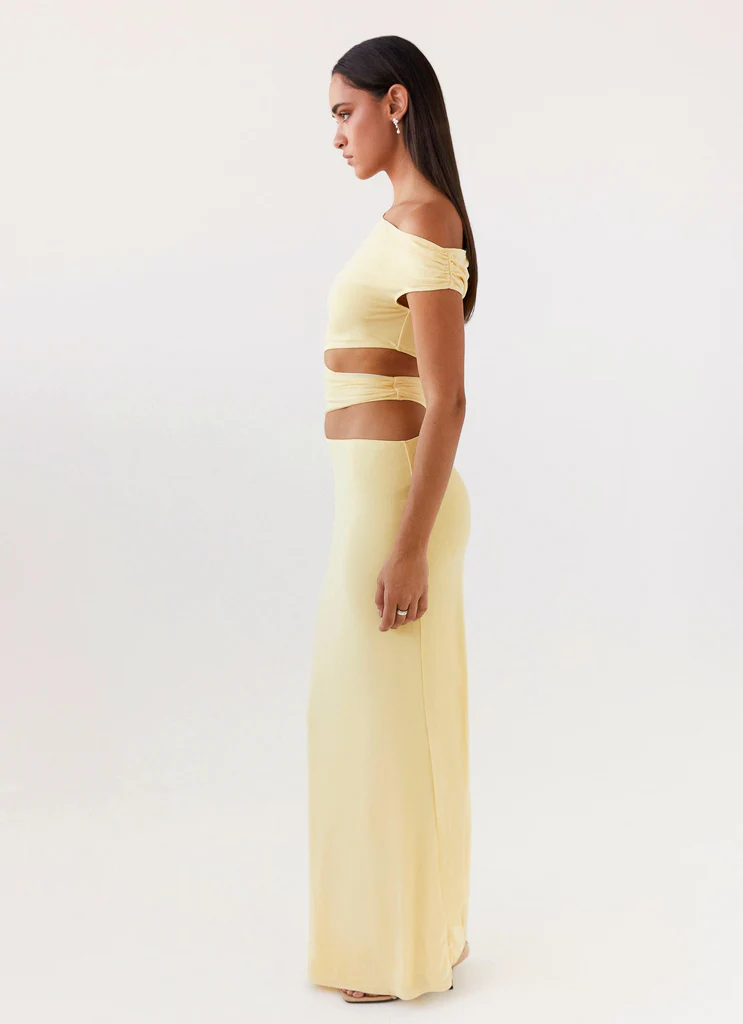 Vestito Maxi a Una Spalla Margot - Giallo