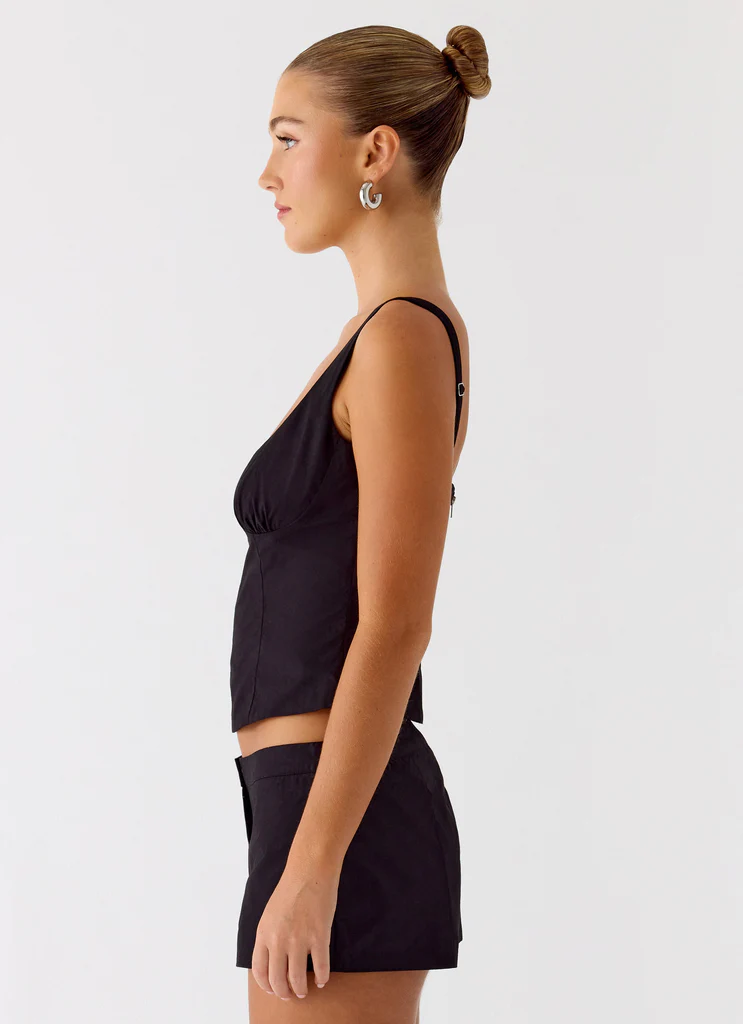 Top Bustier in Cotone Coastline - Nero