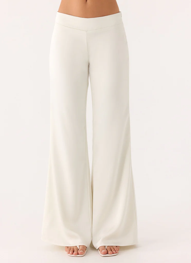 Pantaloni Elmah a Vita Bassa - Bianco