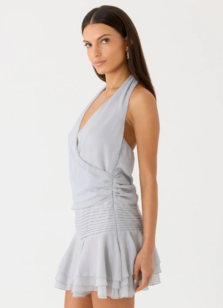 Mura Mini Dress - Blu Grigiastro