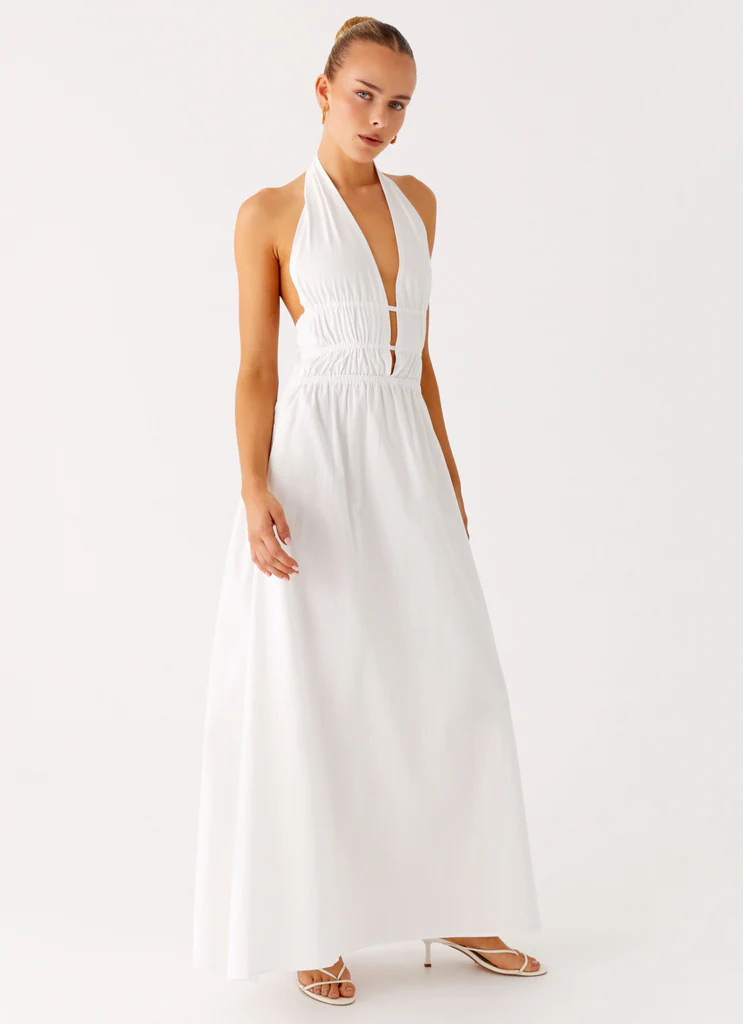 Abito Maxi Halter Figaro - Bianco