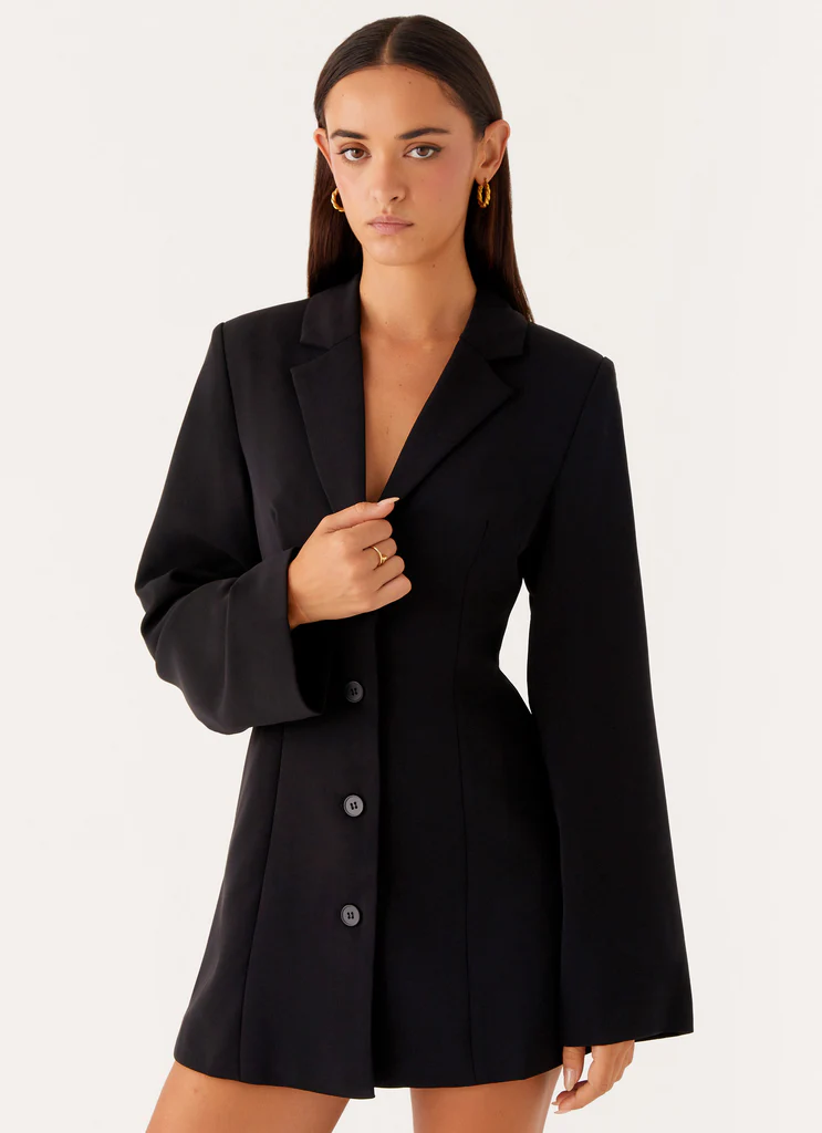 Albi Fitted Blazer Mini Dress - Nero