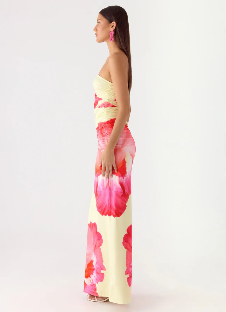 Abito Maxi In The Rhythm - Spruzzo Fiorato Giallo