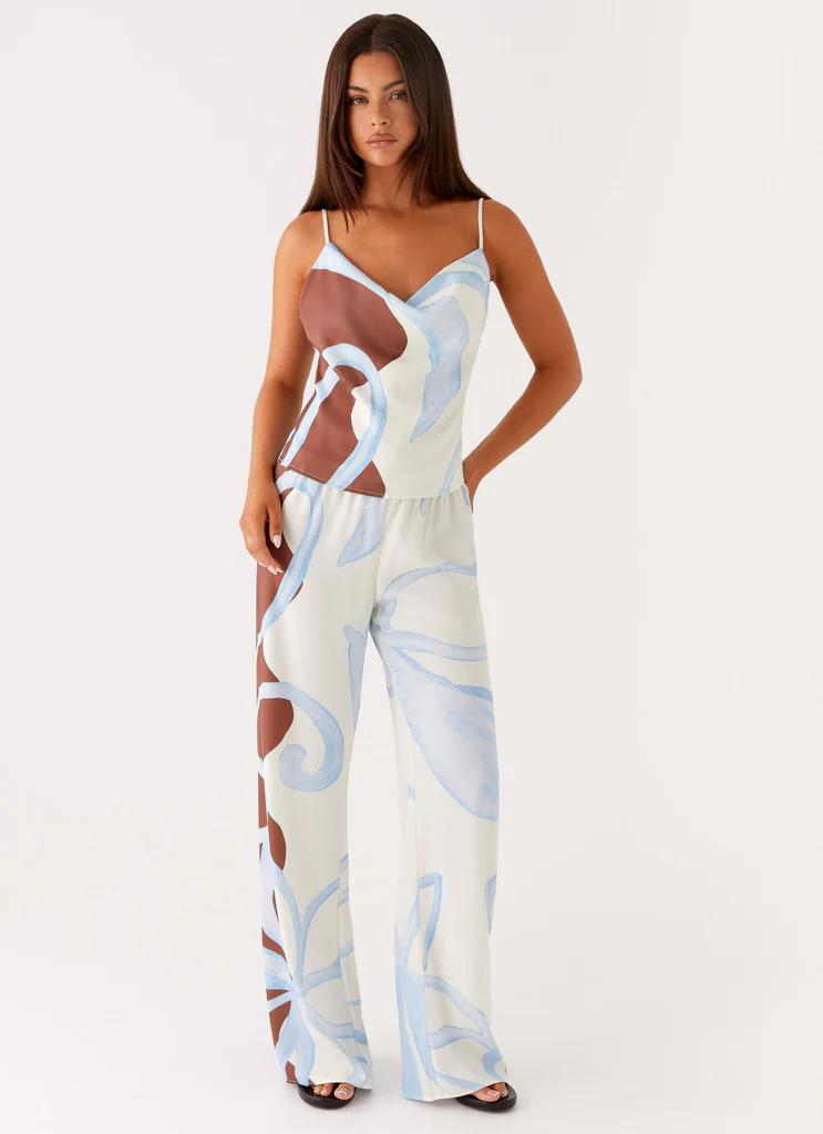 Pantaloni Deacon a vita bassa - Stampa Bloom Wave