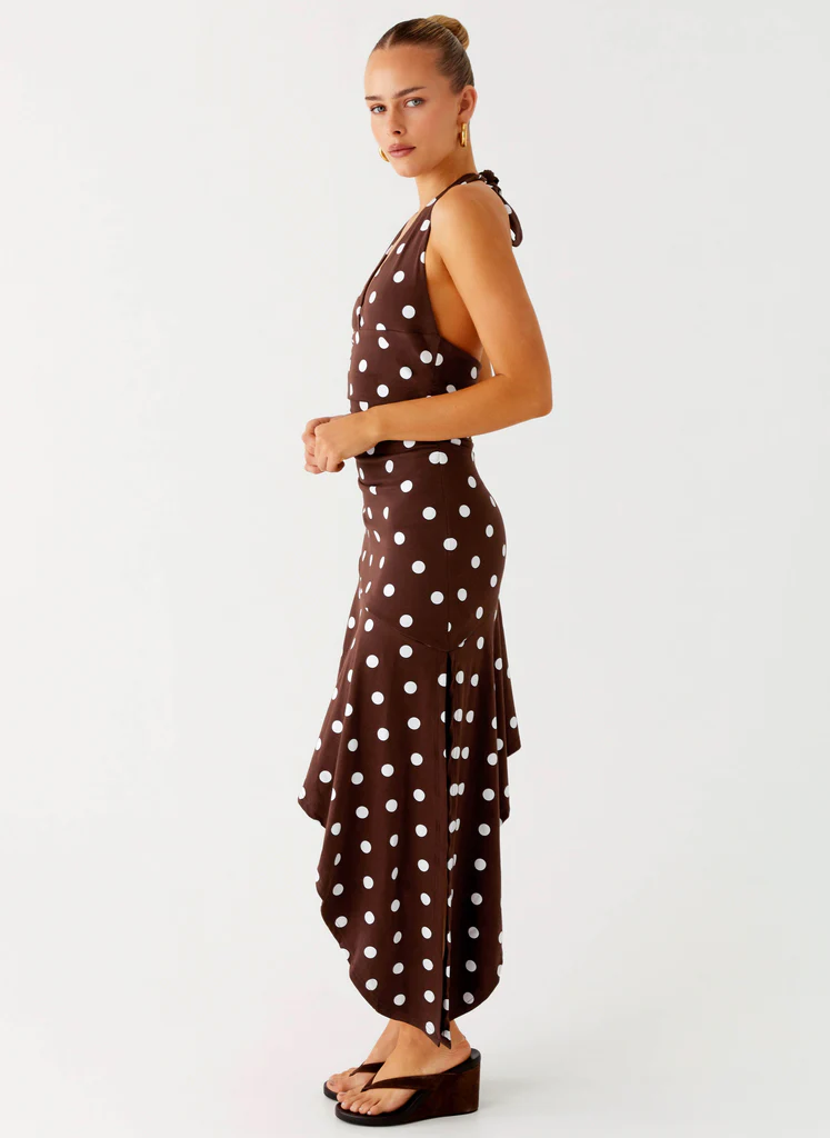 Vestito Midi a Spalline Keylani - Cioccolato