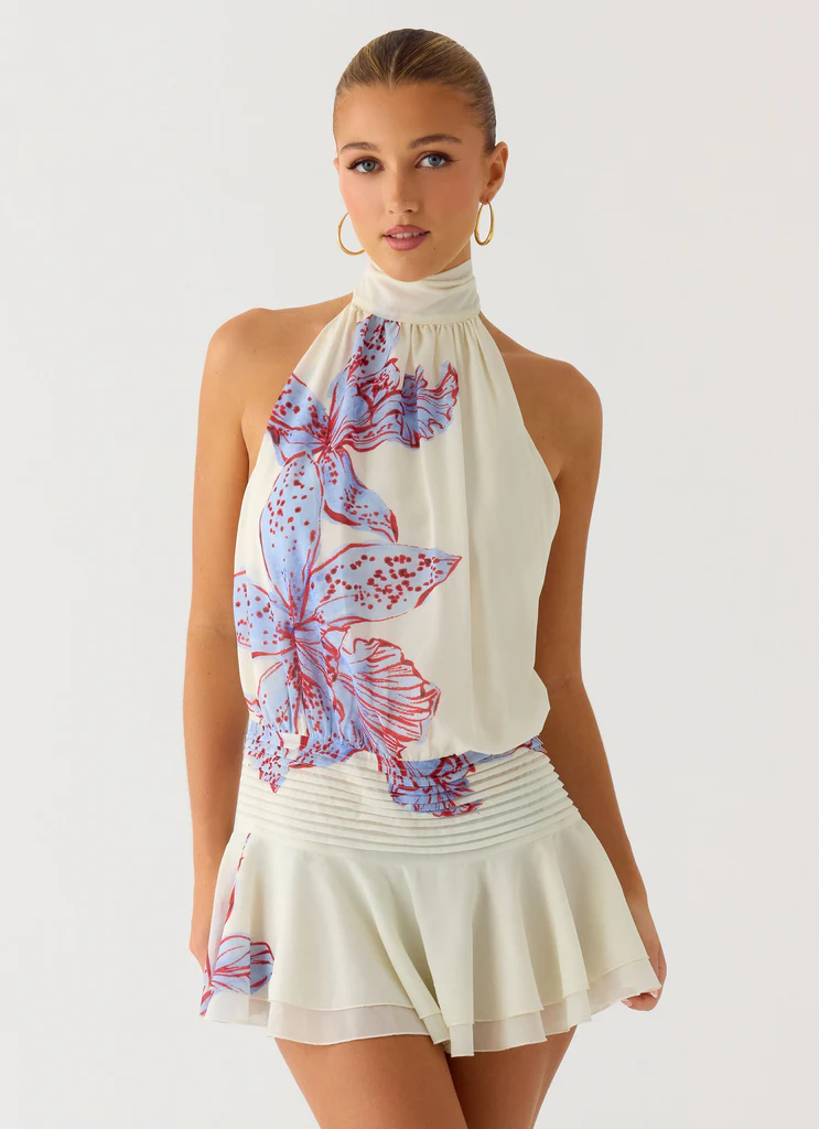 Vestito Mini in Chiffon Willow - Fiore Viola
