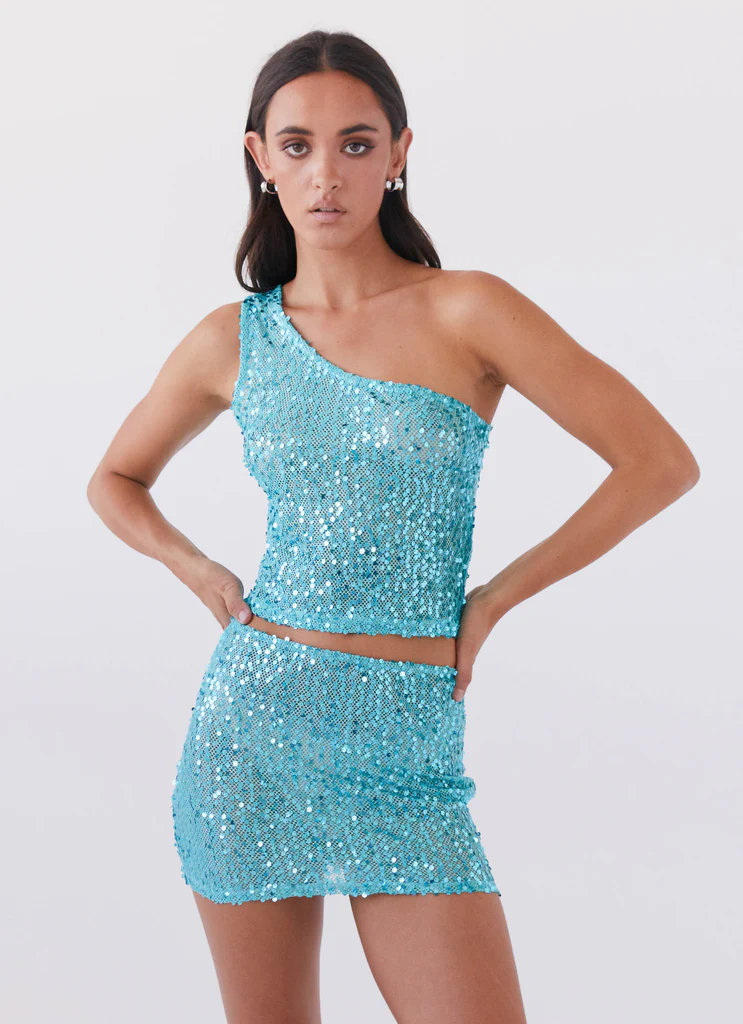 Mini gonna in paillette Neon Nights - Cristallo