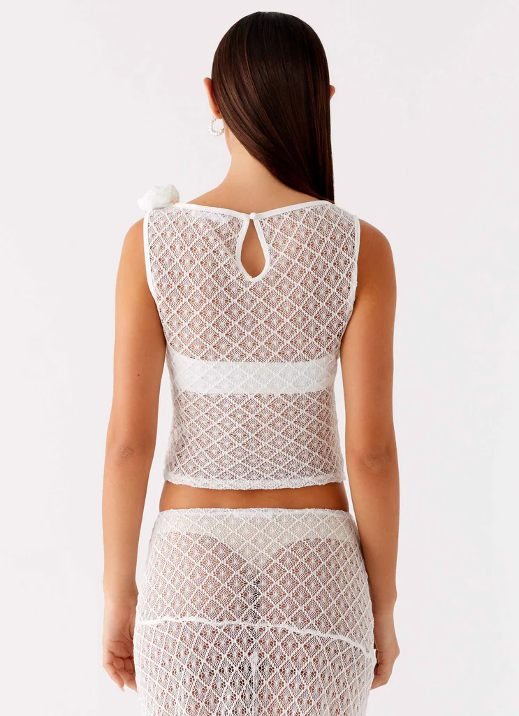 Top in pizzo Velli – Bianco Top in pizzo Velli - Bianco
