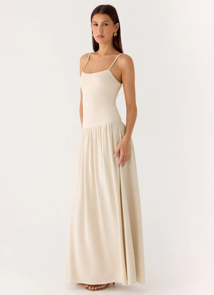 Abito Maxi in Lino Ali - Avena