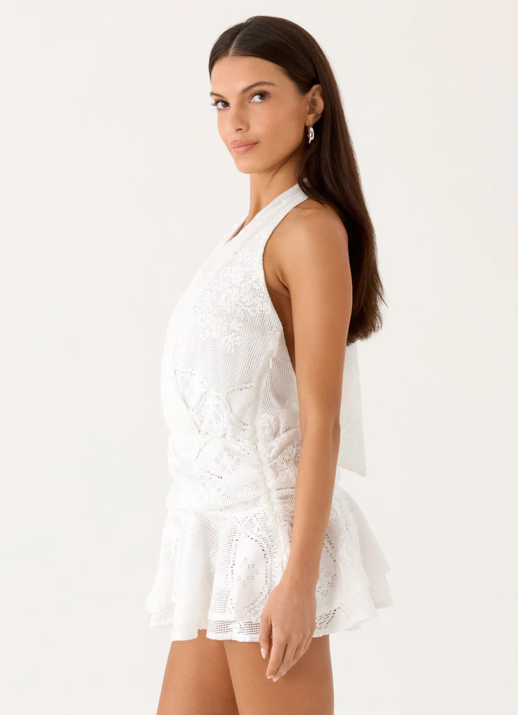 Vestito Mini in Pizzo Jovanna - Bianco