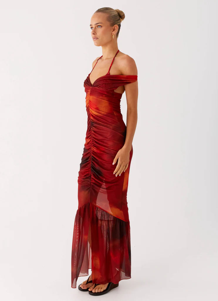 Vestito Maxi Love Me Not - Scarlet Blur