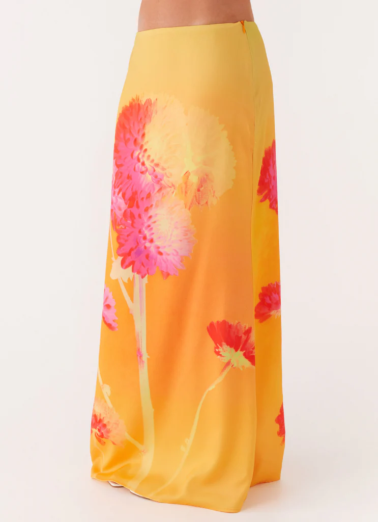Marrakesh Maxi Skirt - Fiori Arancione