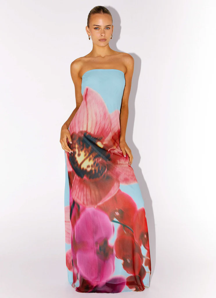 Abito Maxi Amelle - Fiore Turquoise