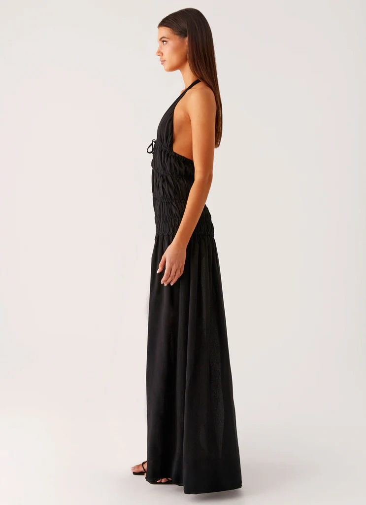 Vestito Maxi Dione con Spalline – Nero Vestito Maxi Dione con Spalline - Nero