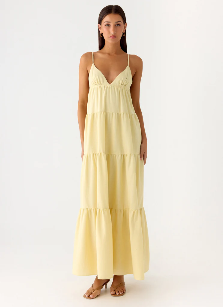 Lotty Linen Maxi Dress - Giallo