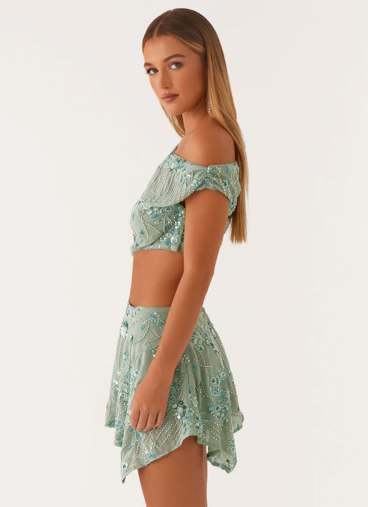Aletta Abito Mini in Tulle - Mint