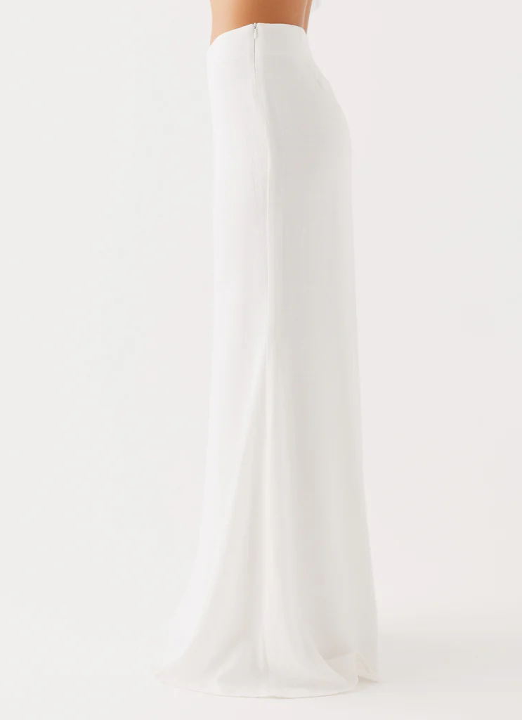 Parker Linen Maxi Skirt - Bianco