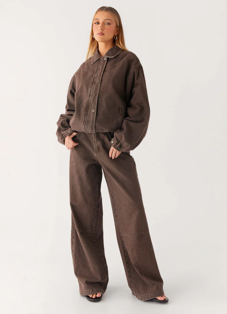 Jeans in Denim a Vita Bassa Midwest - Lavaggio Leggero Cioccolato