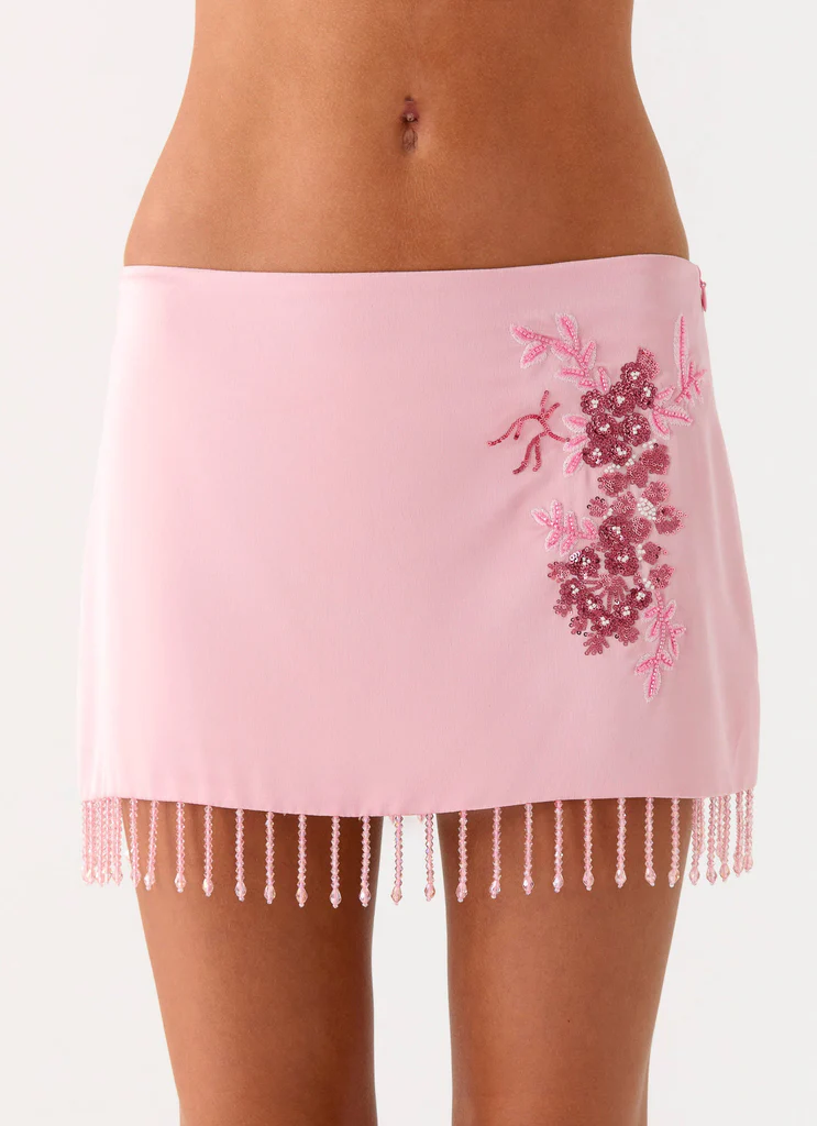 Minigonna a vita bassa Heavenward - Rosa