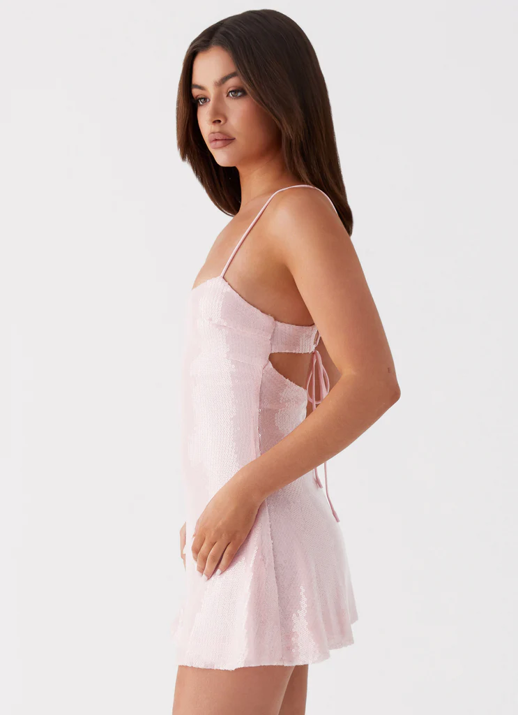 Vestito Mini in Tulle Rosa Paloma Blush