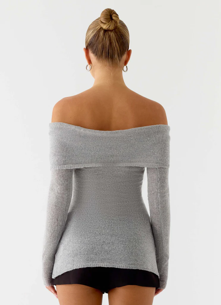 Top in Maglina Romeo Bardot - Grigio