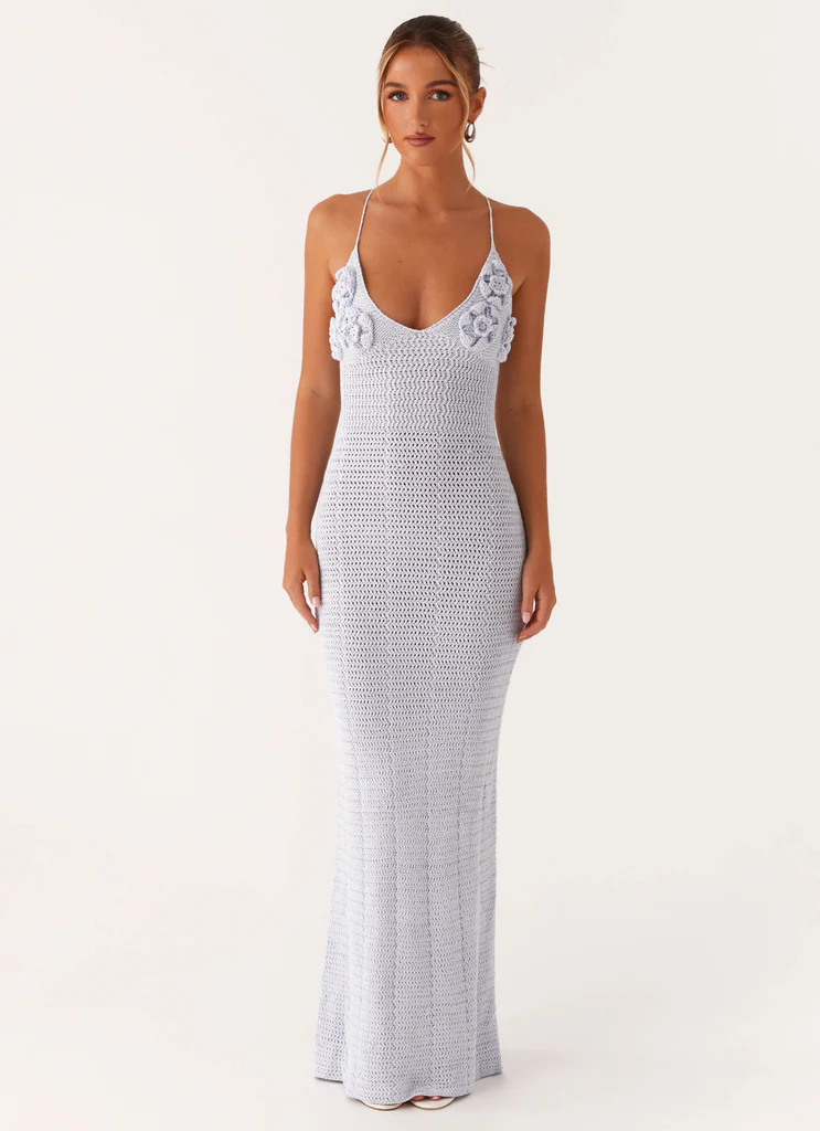 Abito Maxi in Pizzo Rosa Zara – Blu Abito Maxi in Pizzo Rosa Zara - Blu