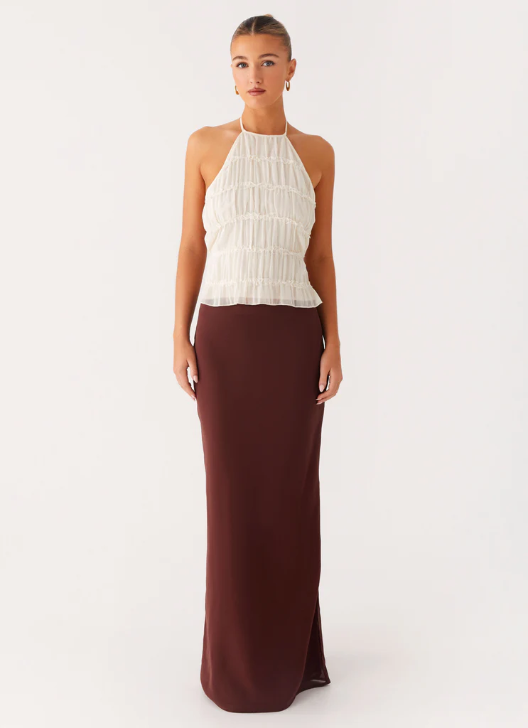 Maxi gonna Sienna Sunset - Cioccolato