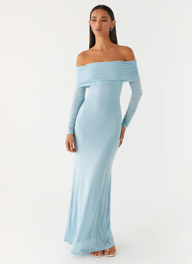 Abito Maxi a Maniche Lunghe Cocoa - Blu