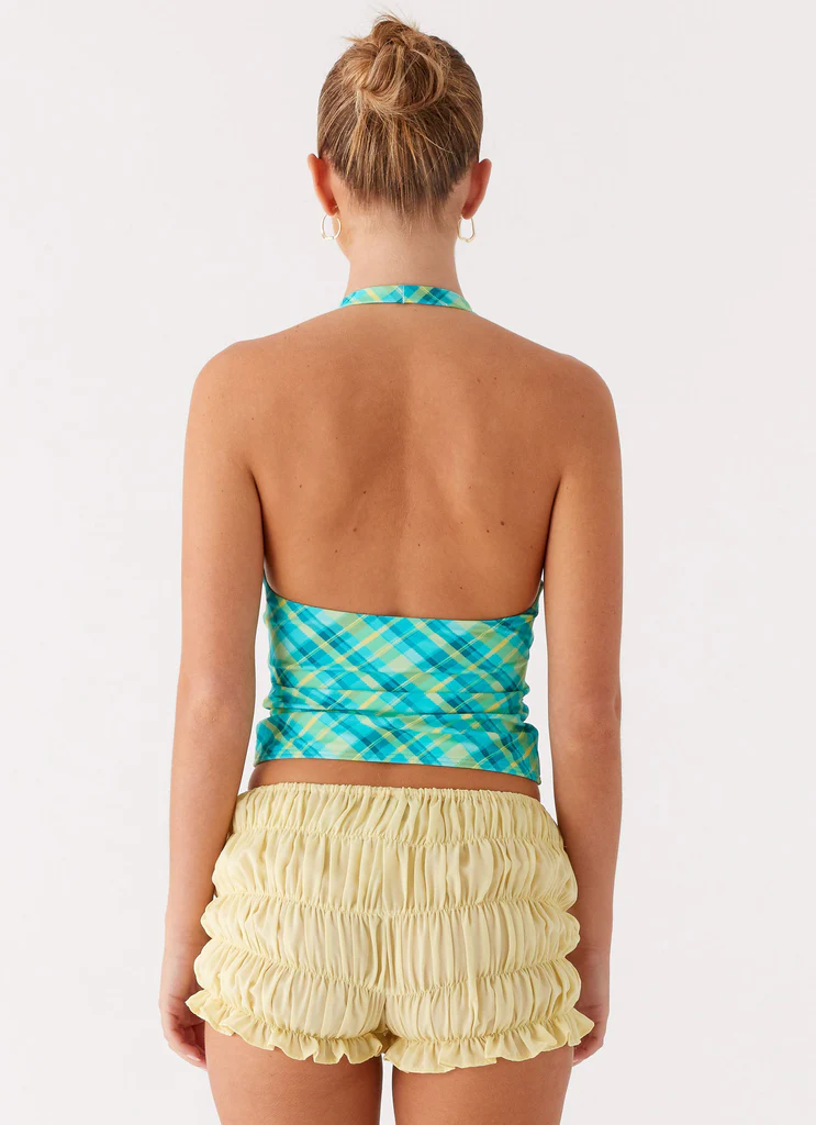 Top con spalline Jetsetter - Check verde