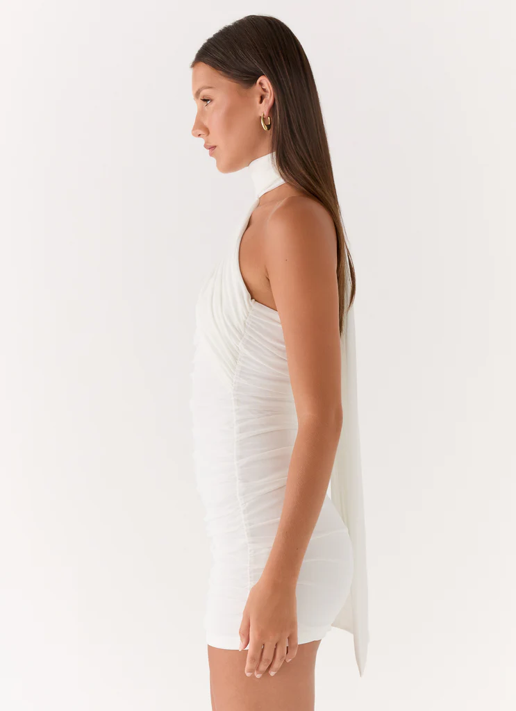 Breaking News Micro Mini Dress - Bianco