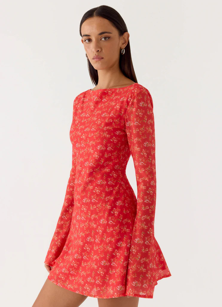 Sabella Mini Dress - Rosso Magenta