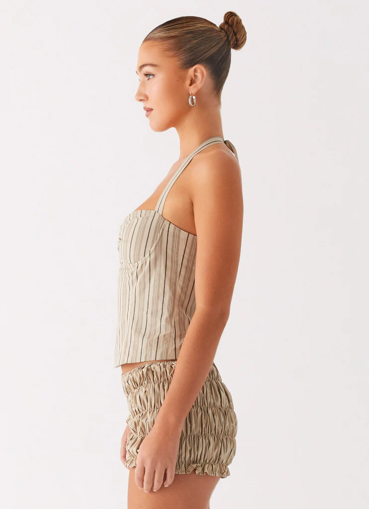 Top Bustier a spalline Cheryl - Avena a righe