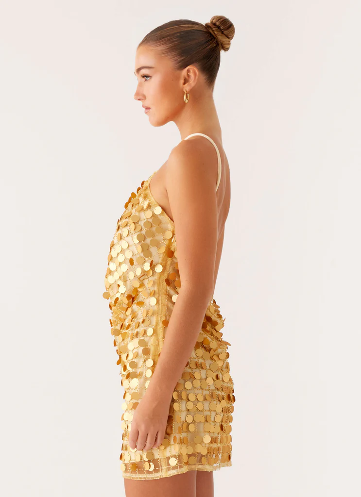 Vestito Mini con Paillettes Xander - Oro