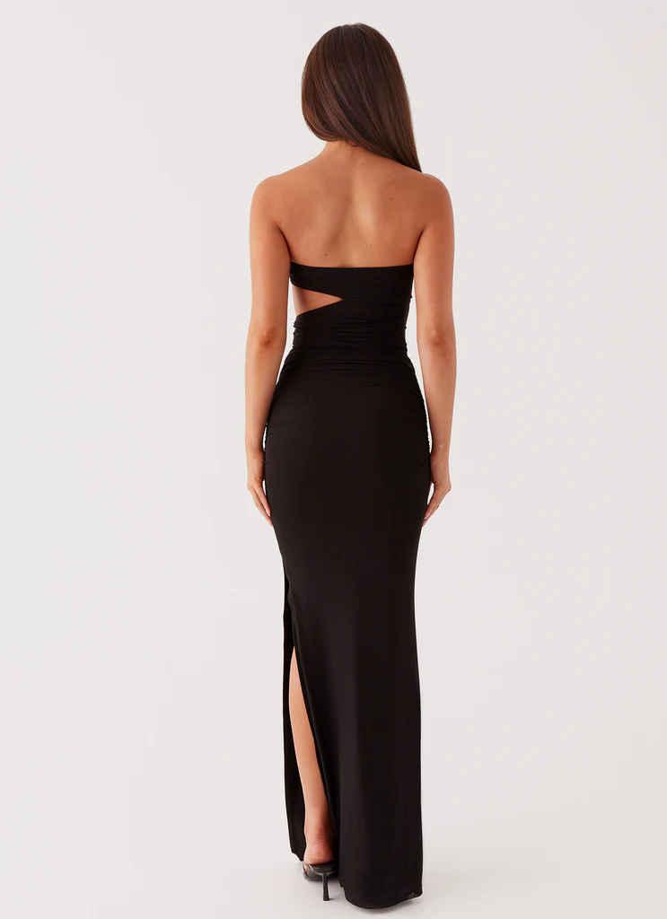 Into Pieces Mesh Maxi Dress - Nero