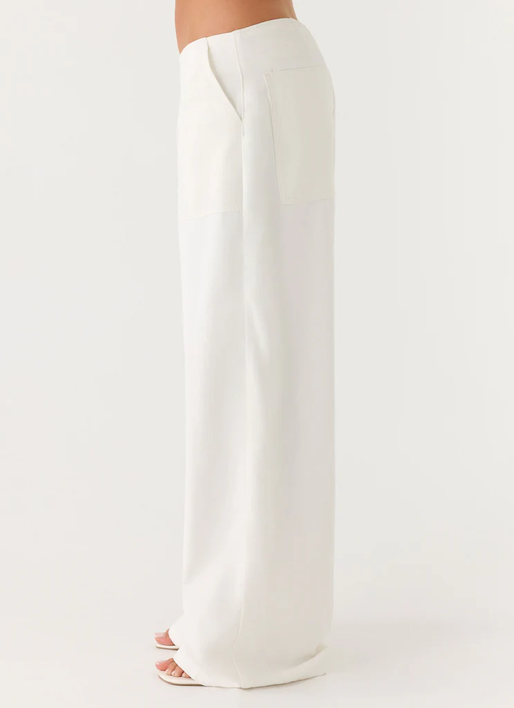 Pantaloni a vita bassa Seethal - Bianco