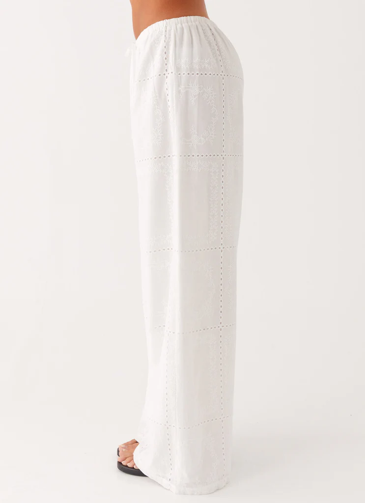 Pantaloni Bille a Vita Bassa - Bianco