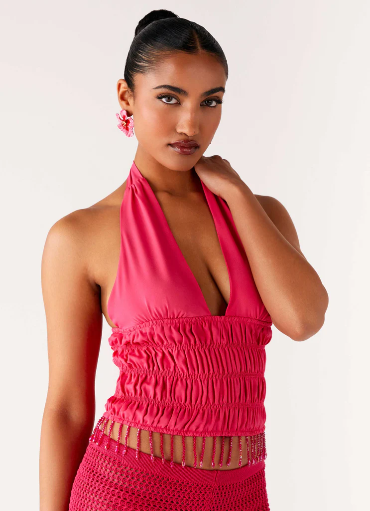 Top Teuila con Perline – Fucsia Top Teuila con Perline - Fucsia