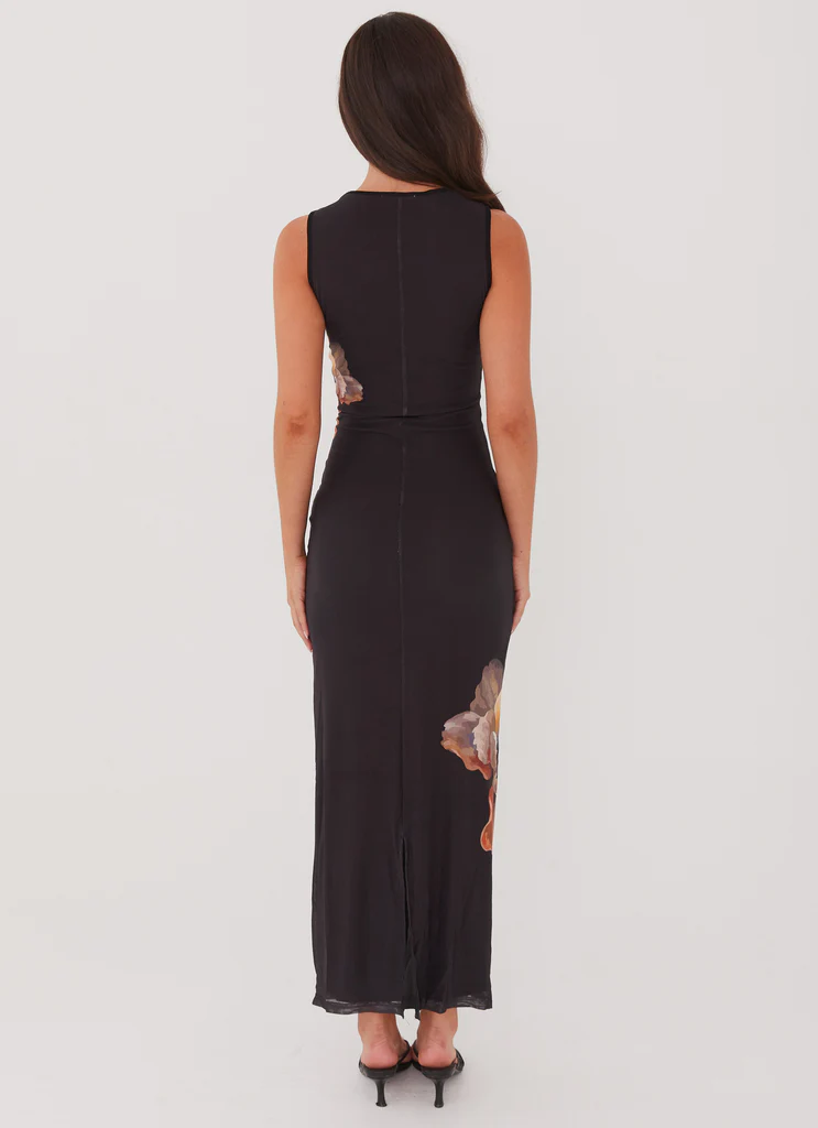 Abito Maxi in Rete Side Effects - Nero Orchidea
