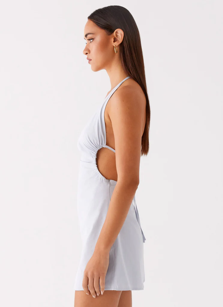 Vestito Mini in Cotone Albie - Blu Fiore di Corno