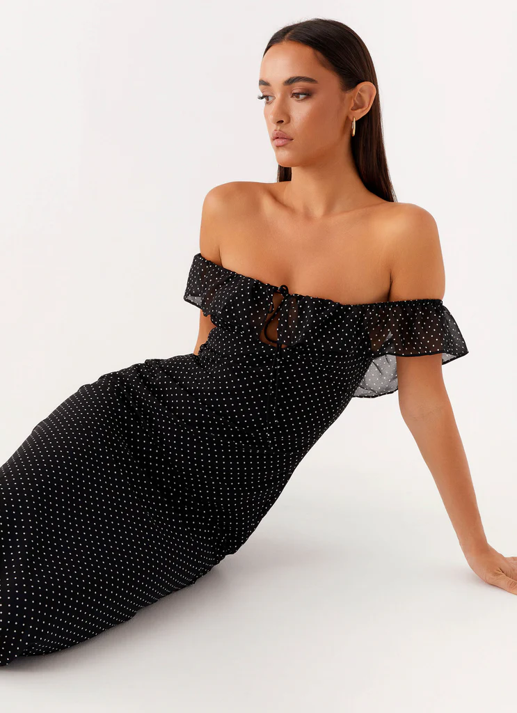 Abito Maxi Cherry Scarlet - Puntini Neri
