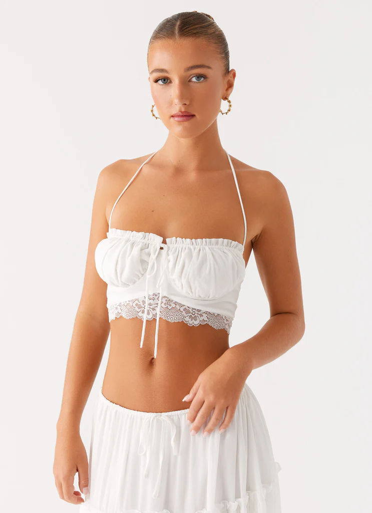 Top Evi a collo halter - Avorio