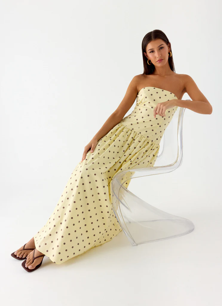 Vestito Maxi Andorra - Puntini Gialli