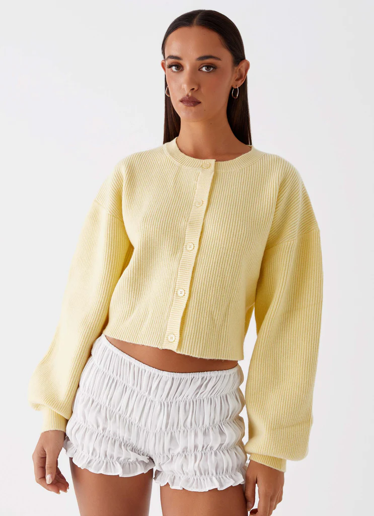 Cardigan Daphne in Maglia - Giallo Burro